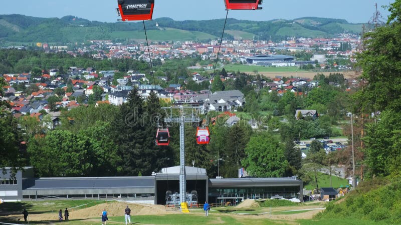 Lower cable car station on Pohorje mountain in Maribor, Slovenia in summer