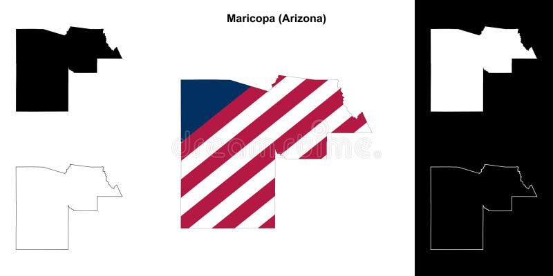 Maricopa outline map stock illustration