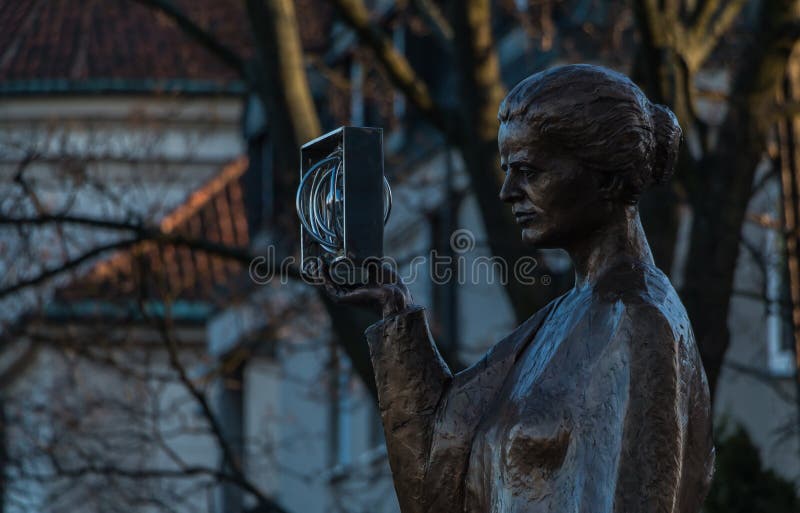 Marie Curie Statue imagens de stock Marie Curie Statue imagens de stock