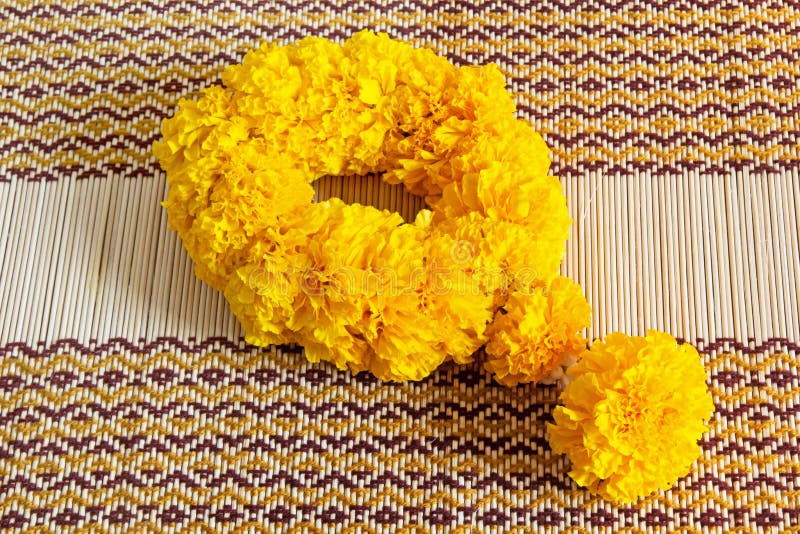 Marigold flowers garland stock image. Image of beautiful 38485225