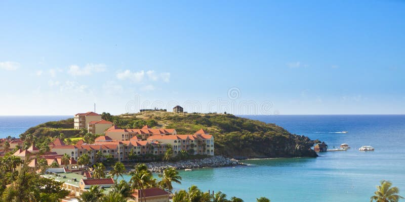 View of part of marigot bay, st martin in the caribbean. View of part of marigot bay, st martin in the caribbean
