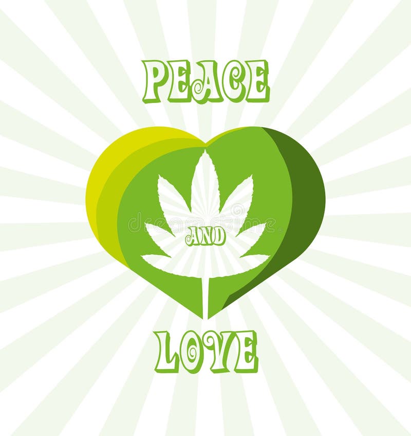 Download Marihuana Plant Peace And Love Stock Vector - Illustration ...