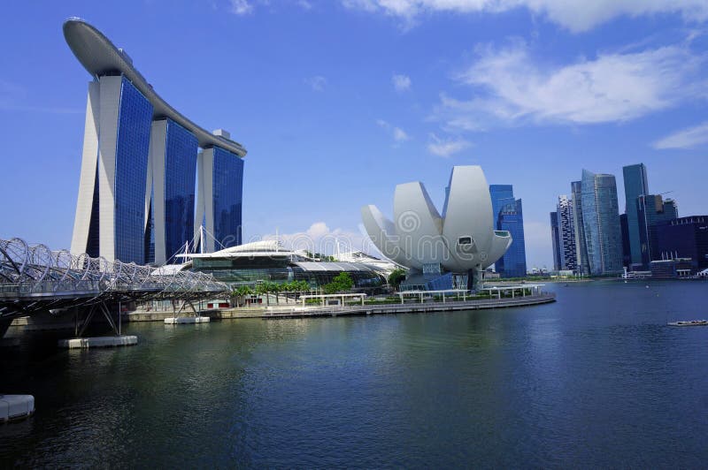 Marina Bay Sands et bord de mer, Singapour photos stock