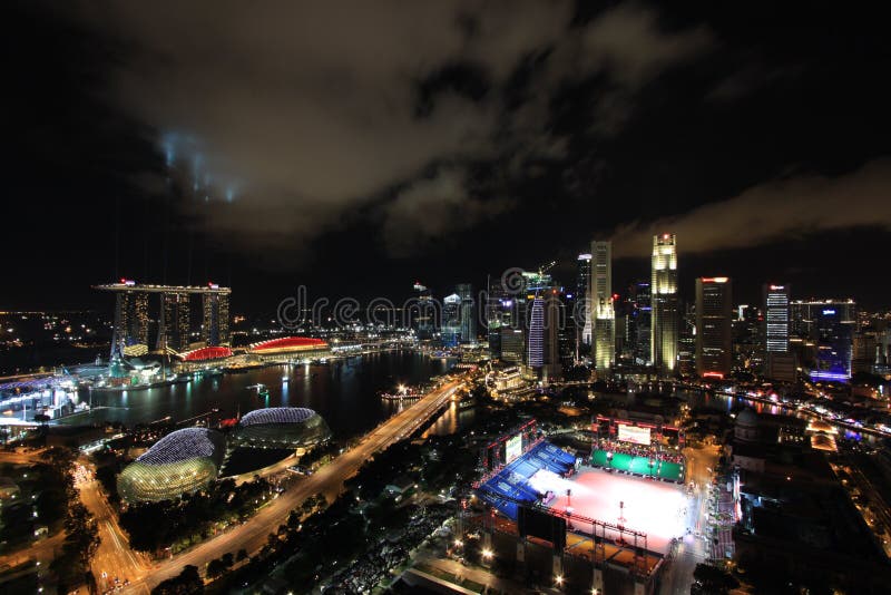 Marina Bay Skyline Night royalty free stock image