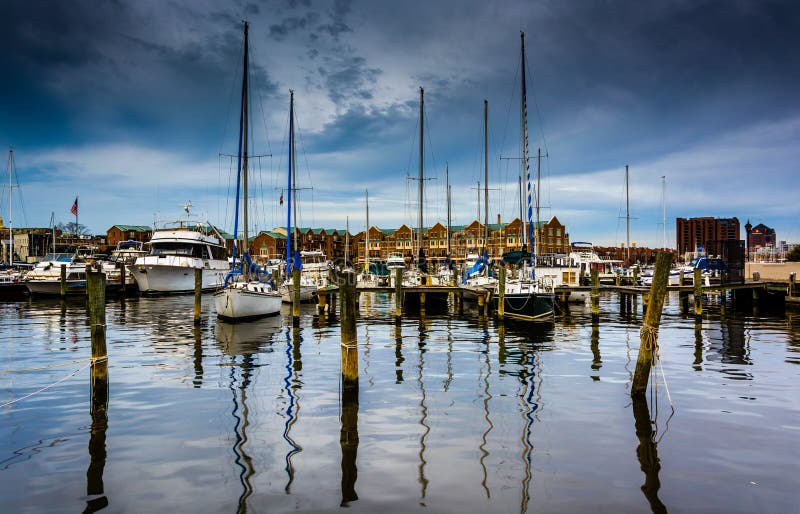 Marina in Canton, Baltimore, Maryland.