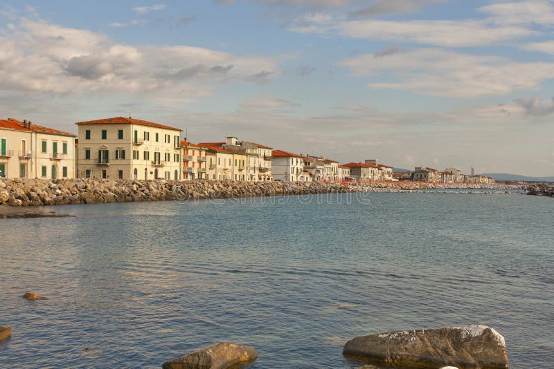 Marina Di Pisa Sunset View of the Town Stock Image - Image of golden ...