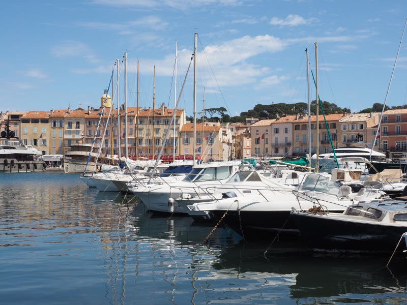 The Marina and Harbor of St Tropez, France Stock Image - Image of ships ...