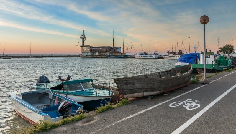 Marina and pier in Nida, Lithuania