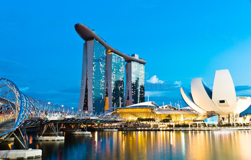Marina Podpalani piaski Krajobrazowy Singapur zdjęcia royalty free Marina Podpalani piaski Krajobrazowy Singapur zdjęcia royalty free