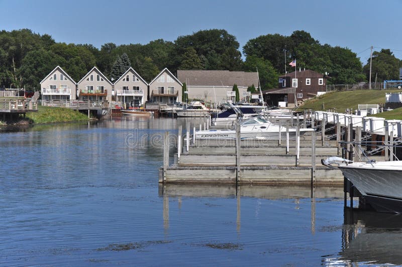 Marina at Port Austin editorial stock photo. Image of huron 58636178