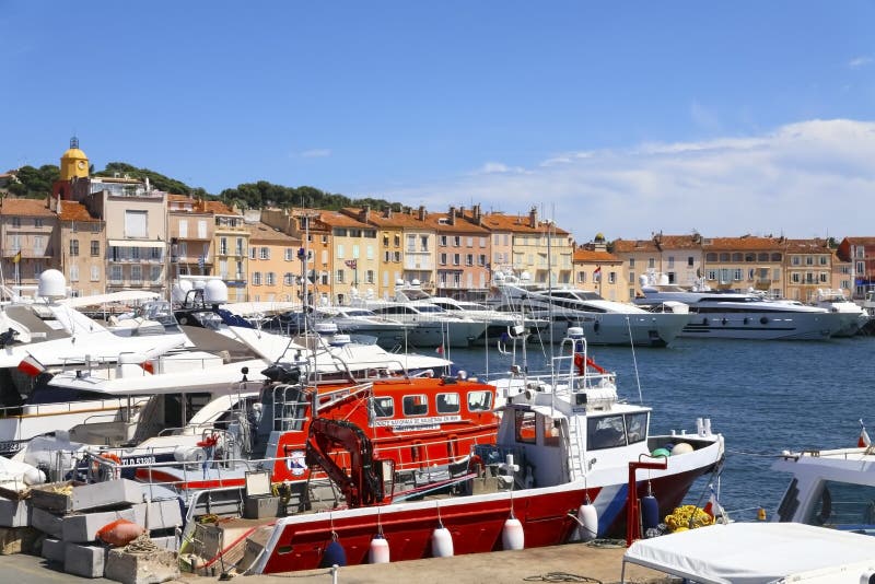 Marina in Saint Tropez and Yachts Moored There Editorial Stock Image ...