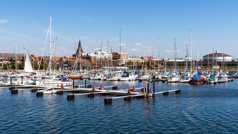Marina and Ystad skyline. royalty free stock photography Marina and Ystad skyline. royalty free stock photography