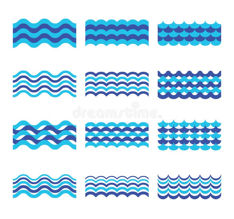 Marinaio, insieme di vettore di onde del mare, oceano royalty illustrazione gratis Marinaio, insieme di vettore di onde del mare, oceano royalty illustrazione gratis