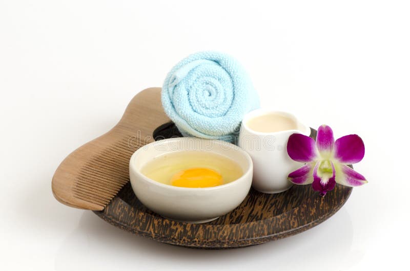 Marinate With Curd And Egg For Dry And Damaged Hair Stock Photo