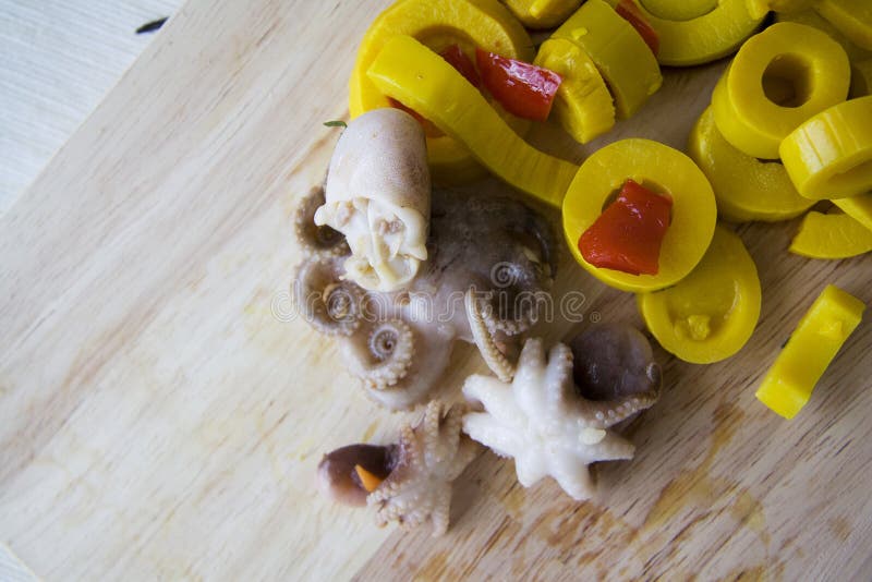 Marinated Bamboo with Seafood Stock Photo Image of tasty, asian 57419372