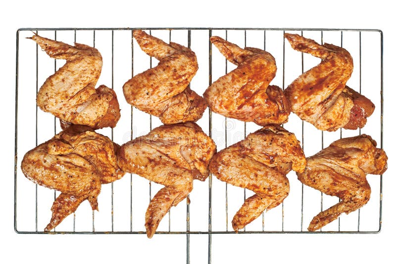 Marinated chicken wings prepared for grill