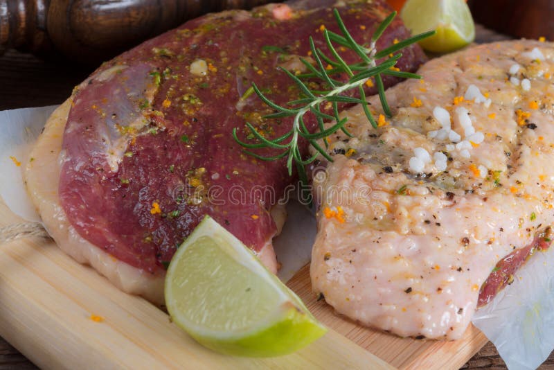 Marinated duck breast stock photo. Image of green, decoration 34813102