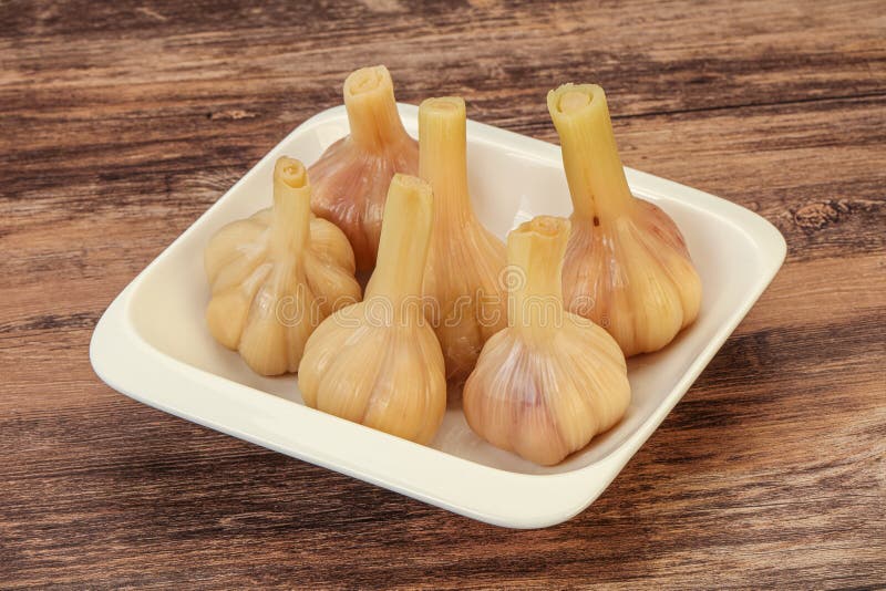 Marinated Garlic in the Bowl Stock Photo Image of garlic, traditional