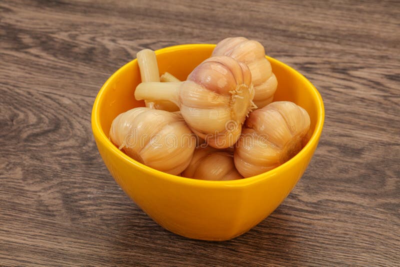 Marinated Garlic in the Bowl Stock Image Image of white, preserved