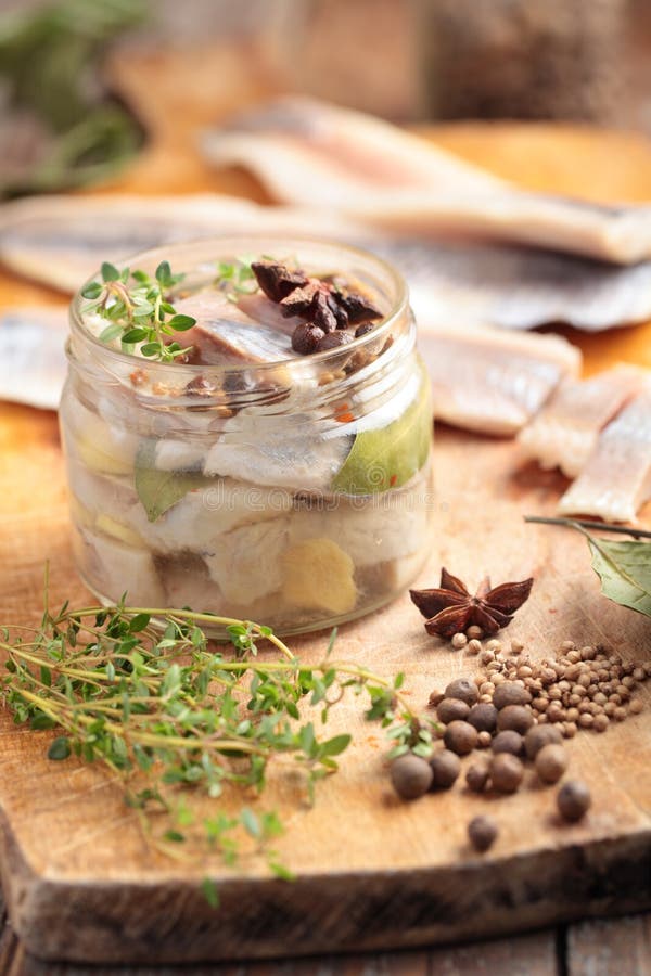 Marinated Herring with Sliced Onion and Dill Stock Image Image of