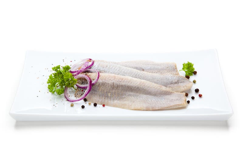 Herring Fillets on a White Background Stock Photo Image of background, food 146991368