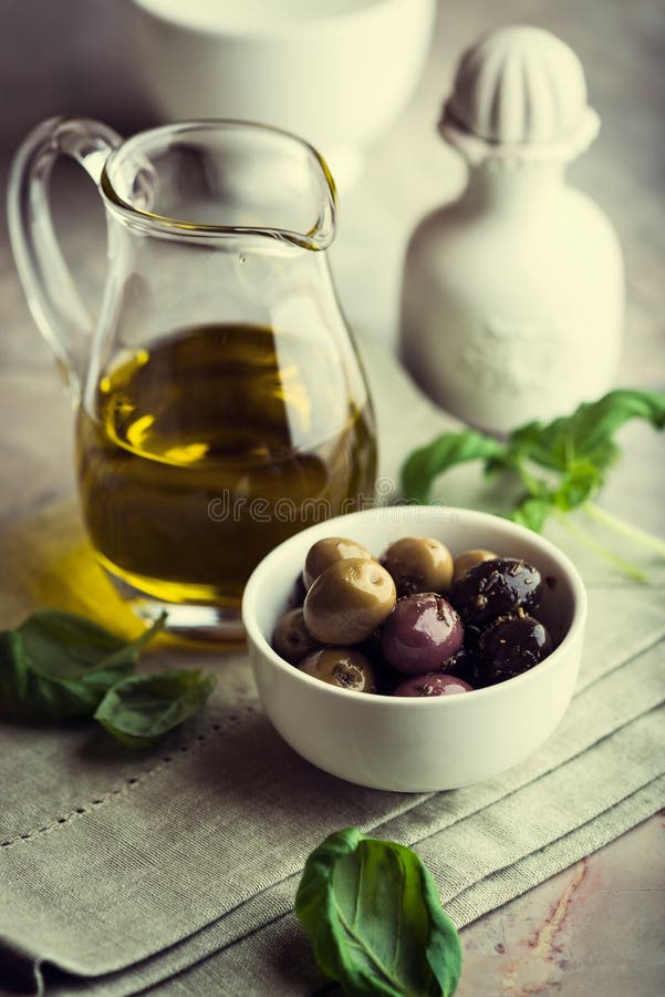 Marinated Olives and Olive Oil Stock Image Image of food, salad 24246523