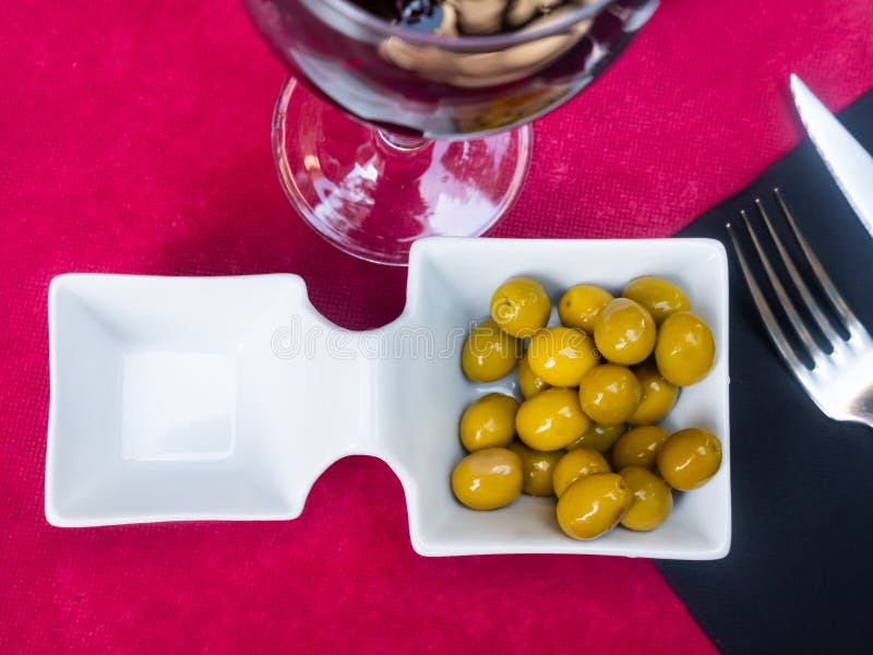Marinated Olives with Pits Spanish Tapas Stock Image Image of