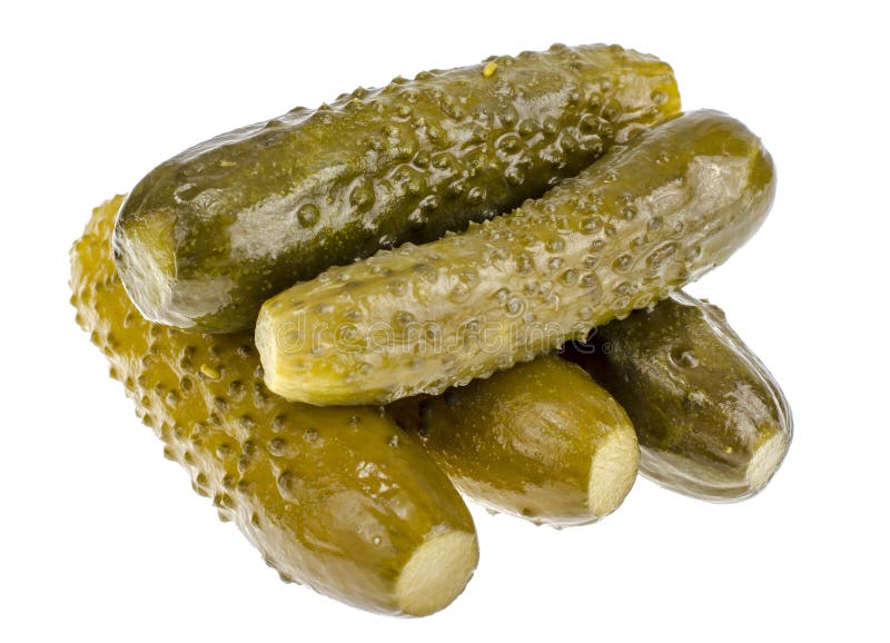 Marinated Pickled Cucumbers Isolated on White Stock Image Image of