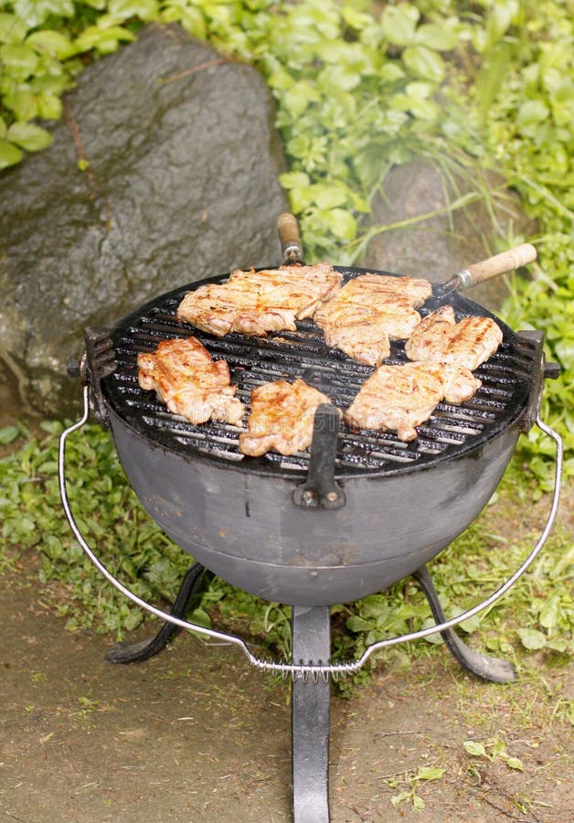 Marinated Pork Steaks on the Grill Stock Photo Image of cook