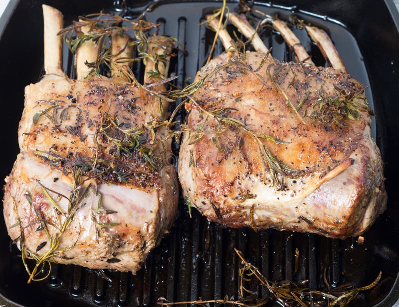 Marinated Rack of Lamb on Grill Stock Image Image of gastronomy
