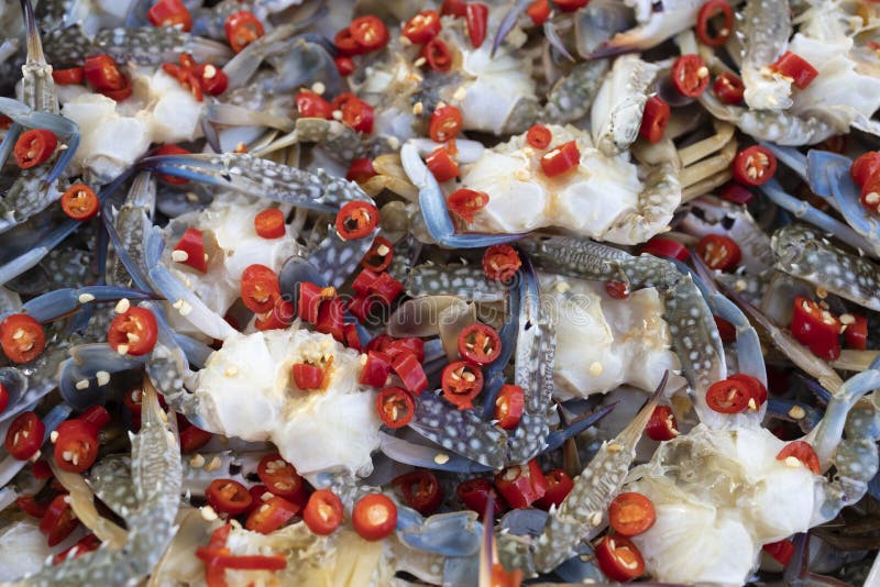 Marinated sea crabs stock image. Image of delicious 218764129