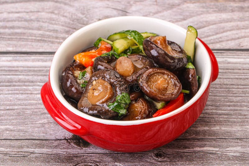 Marinated Shiitake Mushrooms with Herbs Stock Image Image of