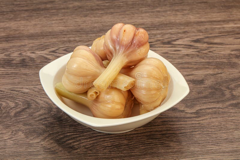 Marinated Garlic in the Bowl Stock Image Image of glass, clove 182118489
