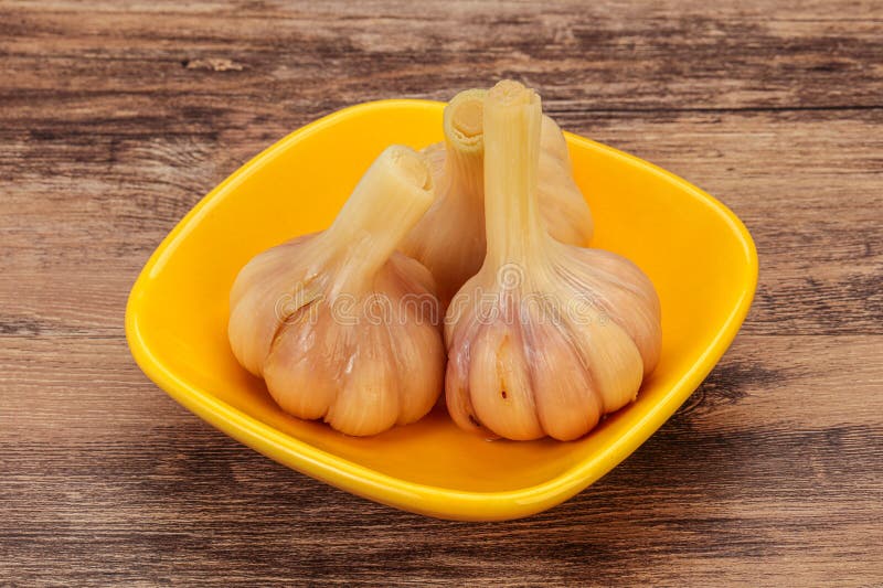 Marinated Garlic in the Bowl Stock Image Image of homemade, marinated