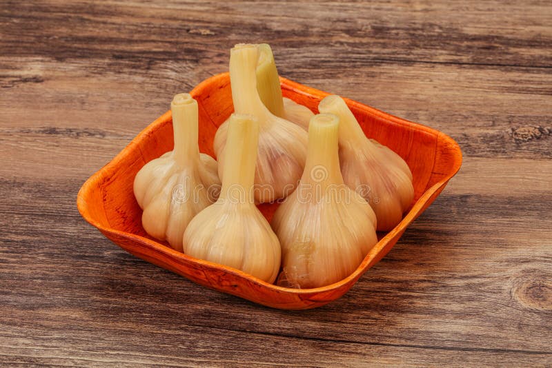 Marinated Garlic in the Bowl Stock Photo Image of vegetarian, snack