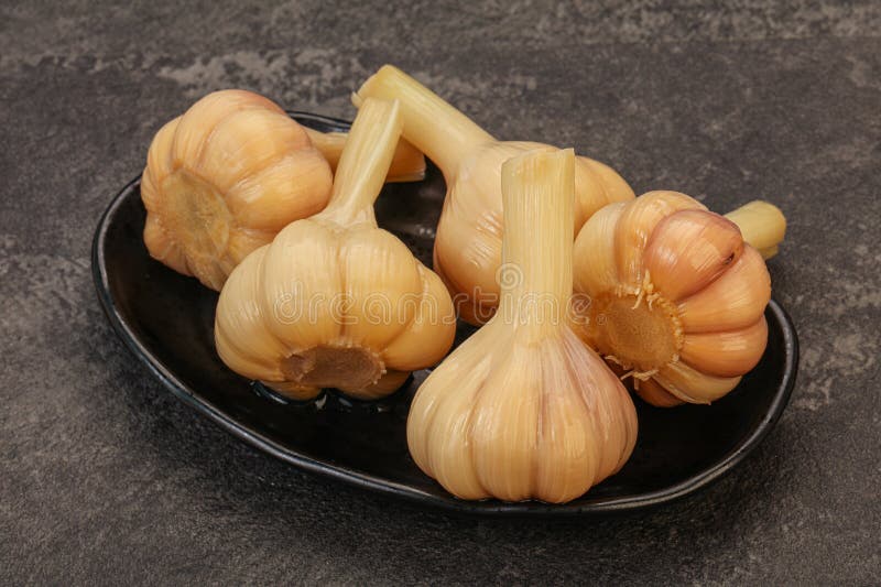 Marinated Garlic in the Bowl Stock Photo Image of ingredient, pickle