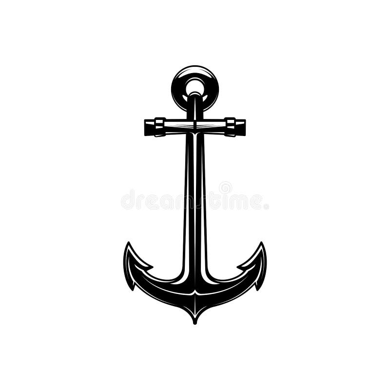 Marine Anchor Monochrome Vector Icon Sailor Tattoo Stock Vector ...