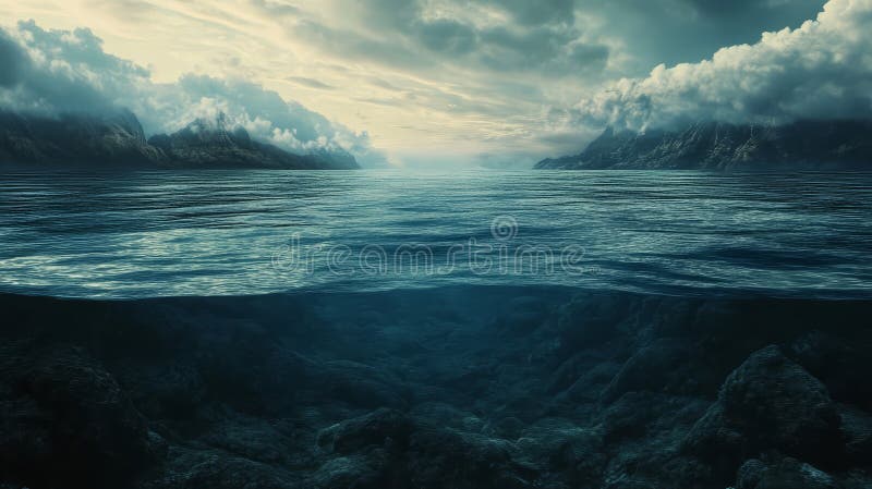 Marine deep waters royalty free illustration