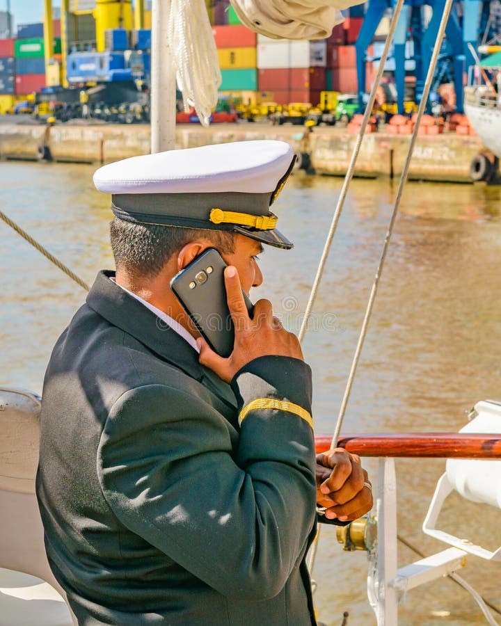 Marine Officer Talking on the Phone