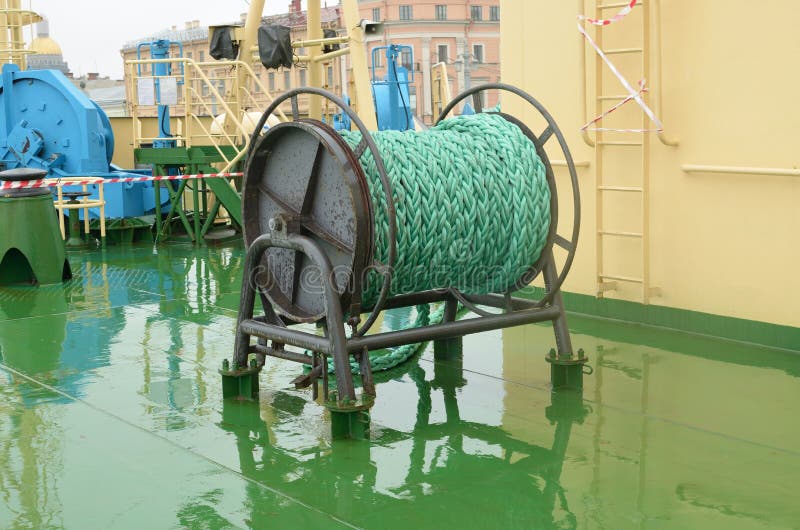 Coil of marine rope detail stock image. Image of anchor 24780347