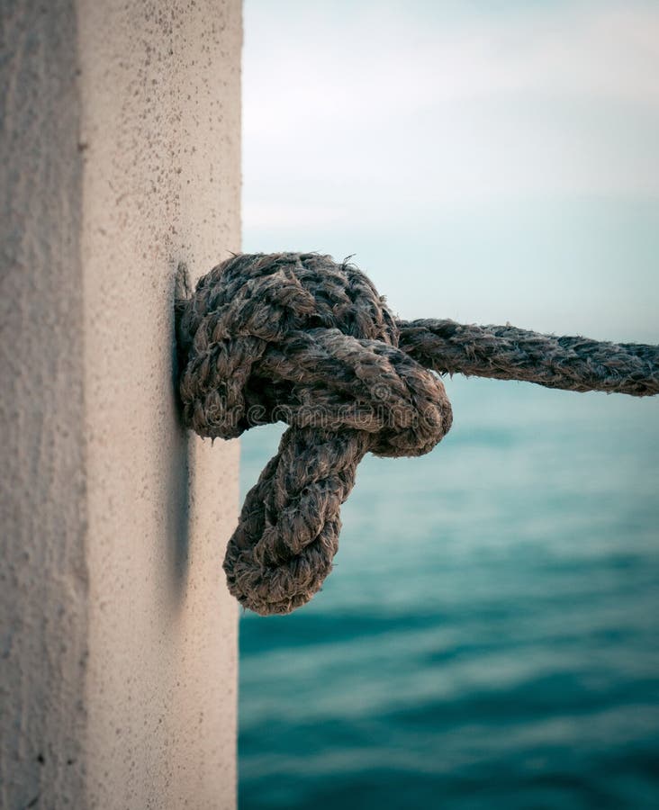 Marine rope knot closeup stock image. Image of link 140895575