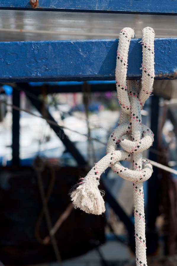 Knot on marine rope stock photo. Image of anchoring, maritime 32499382