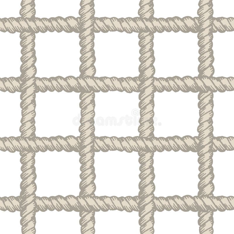 Marine Rope Net Seamless Pattern Stock Vector - Illustration of