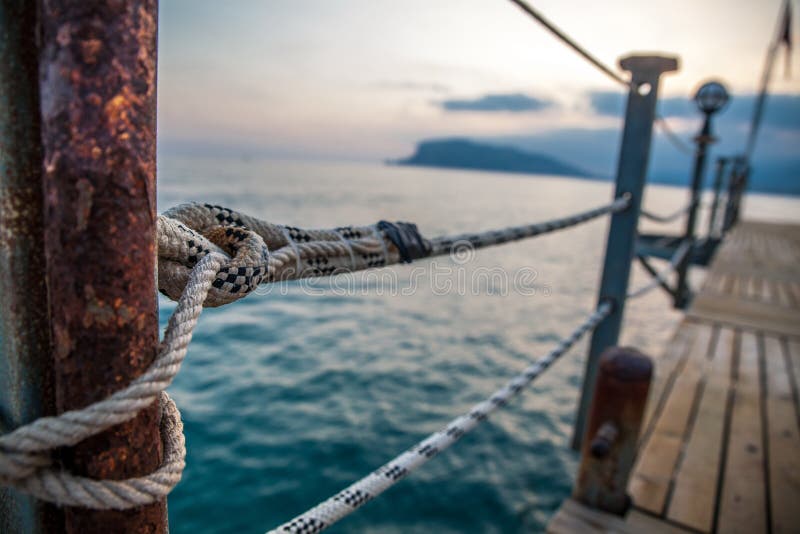 Marine ropes at pier stock image. Image of maritime 179786469