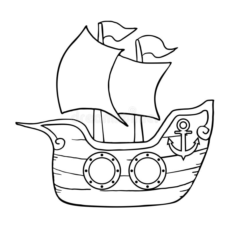 Marine ship illustration royalty free illustration