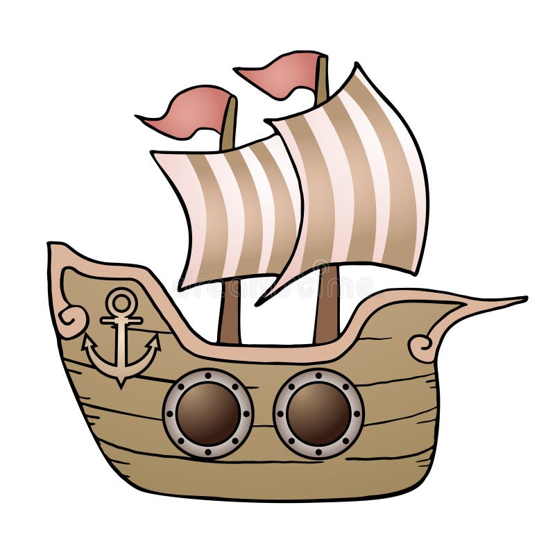 Marine ship illustration royalty free illustration