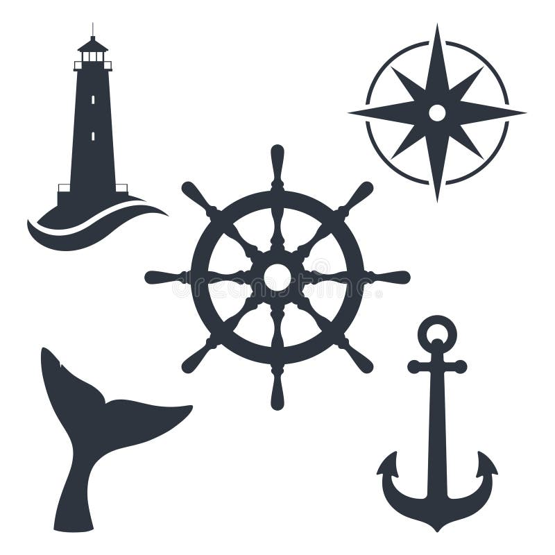 Marine travel topic graphic set symbols