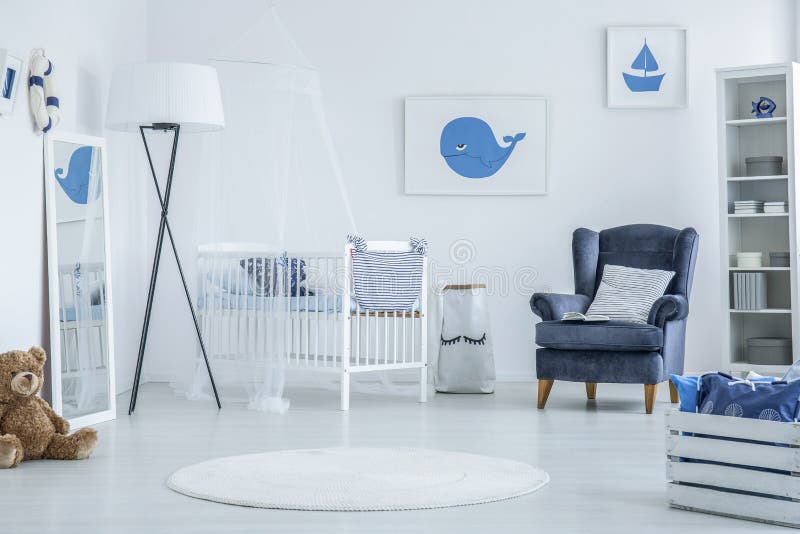 Marinebabyraum stockfotografie Marinebabyraum stockfotografie