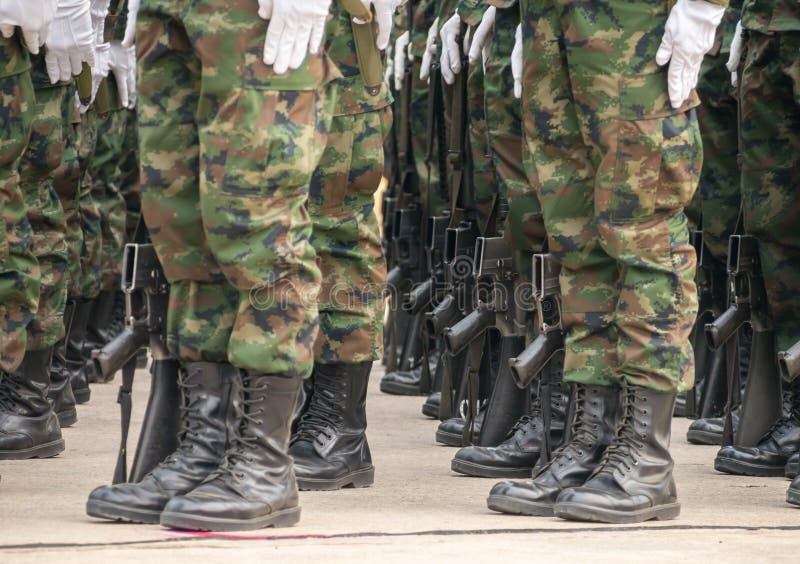 Marines Performing Military Parade of Royal Thai Navy Stock Image ...