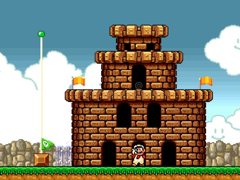 Tela Inicial De 16 Bits Super Mario Bros Clássico De Design De Vetor De  Pixel De Jogo De Vídeo. Super Mario Bros é Uma Plataforma Foto de Stock  Editorial - Ilustração de